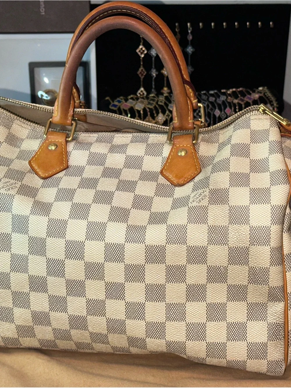 Authentic Louis Vuitton Damier Azur Speedy 30 White